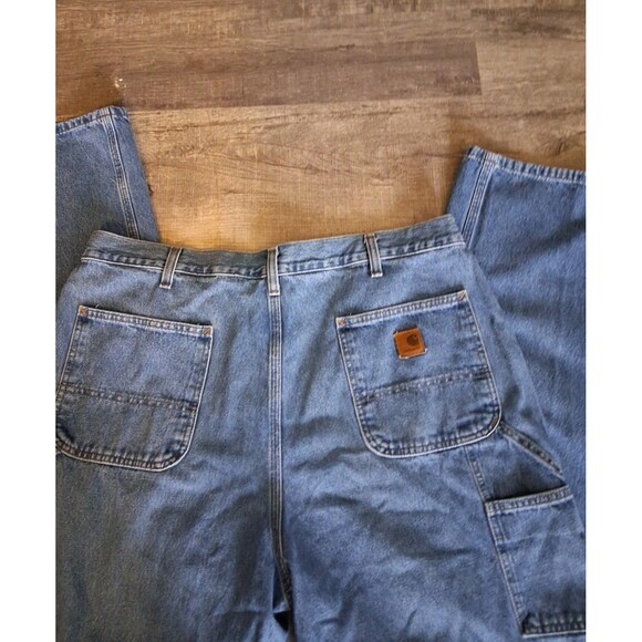 Carhartt Mens Carpenter Jeans 40 x 34 Dungaree Workwear Blue Denim Pants - Picture 2 of 7